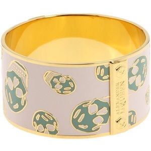 Alexander McQueen skull bangle pink and turquoise